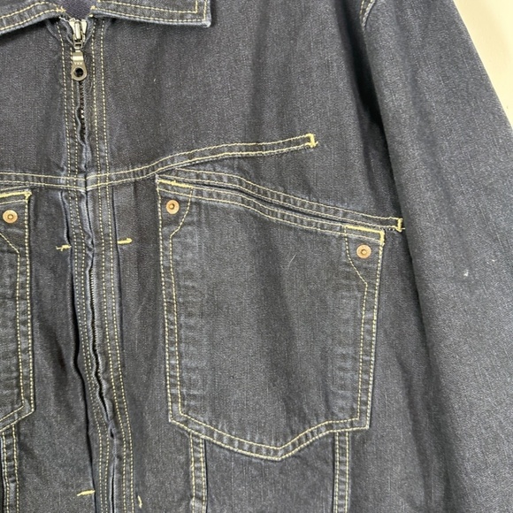 Marithe Francois Girbaud Denim Jacket MENS 2XL Blue SELVEDGE Cotton Full Zip - Picture 5 of 12